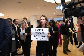 Clement Beaune and Valerie Pecresse at the Ile-de-France Regional Council Meeting