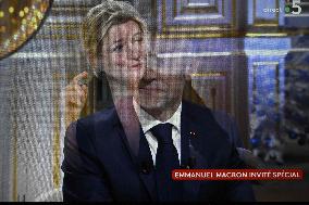 Emmanuel Macron on the French TV channel France 5’s show ‘’ C a vous ‘’