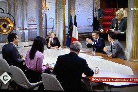 Emmanuel Macron on the French TV channel France 5’s show ‘’ C a vous ‘’