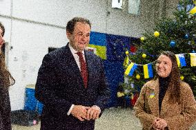 Minister Of International Affairs Nathanael Liminski Deliver Donation And Aid To Ukraine In Cologne