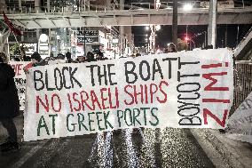 Protest In Solidarity Of Palestinians And Against ZIM Shipping