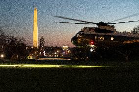 President Joe Biden returns to The White House