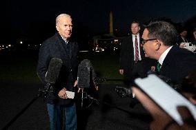 President Joe Biden returns to The White House