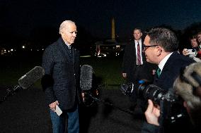 President Joe Biden returns to The White House