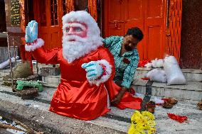 Preparation For Christmas Celebration In India.