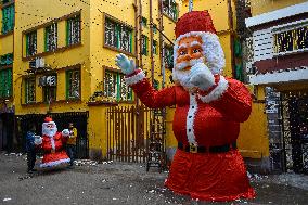 Preparation For Christmas Celebration In India.