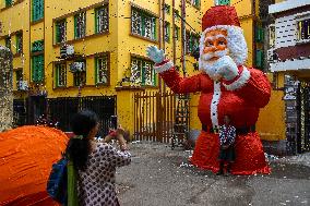 Preparation For Christmas Celebration In India.