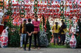 Preparation For Christmas Celebration In India.