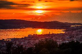 CROATIA-KASTEL LUKSIC-SUNSET