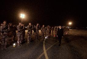 Macron Visits French Air base - Jordan