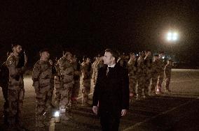 Macron Visits French Air base - Jordan