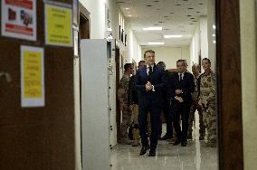 Macron Visits French Air base - Jordan