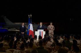 Macron Visits French Air base - Jordan