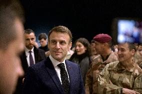 Macron Visits French Air base - Jordan