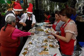 Residents Of Xochimilco Celebrate Niño Pa On Christmas Eve In Mexico City