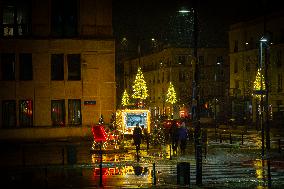 Warsaw Soviet Era Christmas Lighting