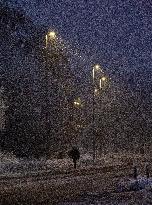 Snowfall In Linköping, Sweden