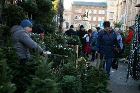 Christmas Shopping At The Market In Krakow