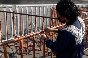 Families of Mexico’s disappeared Protest outside the National Palace
