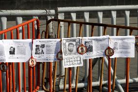 Families of Mexico’s disappeared Protest outside the National Palace