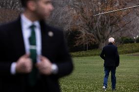 President Joe Biden departs the White House