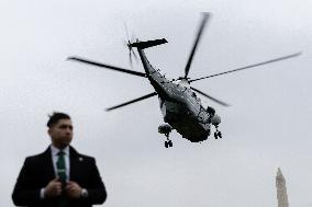 President Joe Biden departs the White House