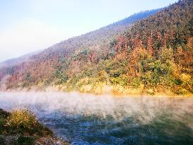 Misty Qingshui River in Jinping