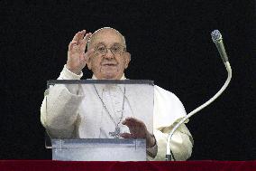 Pope Francis Leads The Angelus Prayer - Vatican