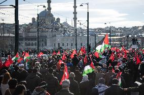 Protest Against Israel And PKK In Istanbul, Turkey