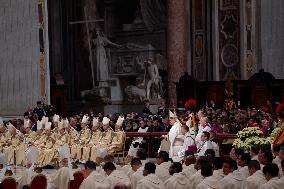 Pope Francis Celebrates Christmas Night Mass 2023 At Vatican