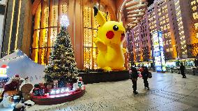 Pikachu Giant Christmas Spirit in Shanghai
