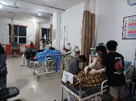 INDONESIA-CENTRAL SULAWESI-SMELTING FURNACE-EXPLOSION-INJURED-TREATMENT