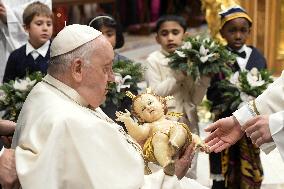 Pope Presides Over The Christmas Eve Midnight Mass - Vatican