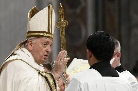 Pope Presides Over The Christmas Eve Midnight Mass - Vatican