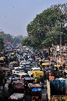Heavy Traffic Jam In Jaipur