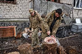 Soldiers of 65th Separate Mechanised Brigade in Zaporizhzhia sector of frontline