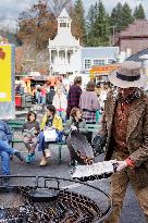 Tourists Enjoy The Victorian Christmas Street Market In Nevada City, Calif. On Sunday, December 17, 2023.