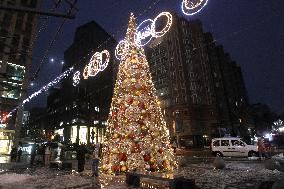 Christmas Kelnskyi Boulevard in Dnipro