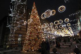 Christmas Kelnskyi Boulevard in Dnipro