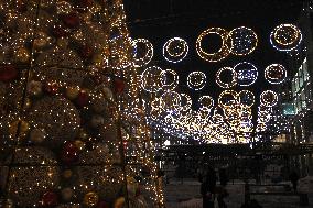 Christmas Kelnskyi Boulevard in Dnipro
