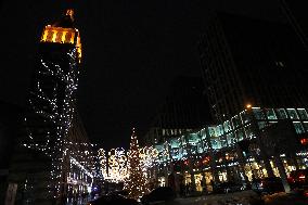 Christmas Kelnskyi Boulevard in Dnipro