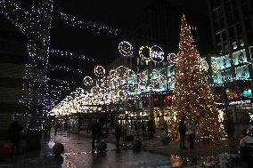 Christmas Kelnskyi Boulevard in Dnipro