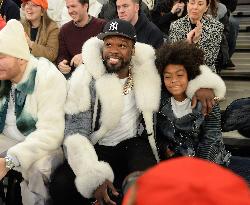 Celebs At New York Knicks Vs Milwaukee Bucks Games - NYC