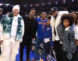 Celebs At New York Knicks Vs Milwaukee Bucks Games - NYC