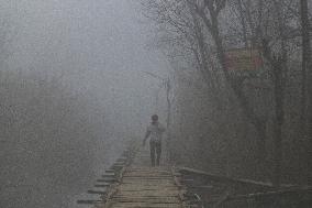 Dense Fog Envelops In Kashmir