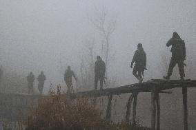 Indian Policemen Patrol In Srinagar