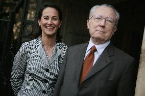 Segolene Royal receives Jacques Delors in Paris