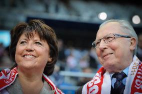 Politicians attend the French Cup Final Soccer match