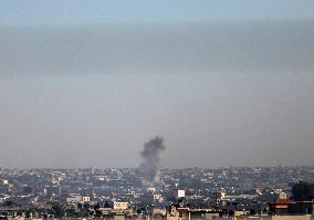 MIDEAST-GAZA-KHAN YOUNIS-ISRAEL-AIRSTRIKE