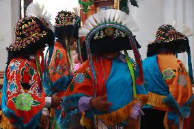 Traditional Dance Of The Negritos Celebrate  In The State Of Puebla